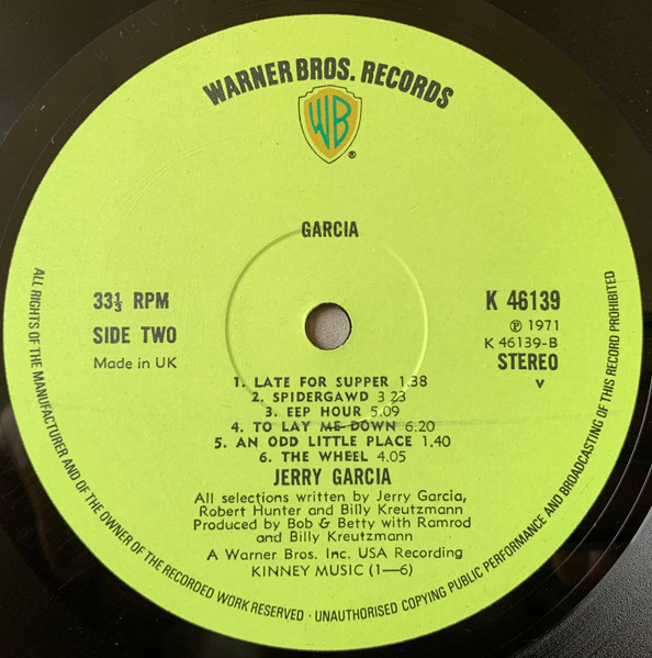 Jerry Garcia - Garcia | Warner Bros. Records (K46139) - 4