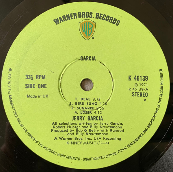 Jerry Garcia - Garcia | Warner Bros. Records (K46139) - 3