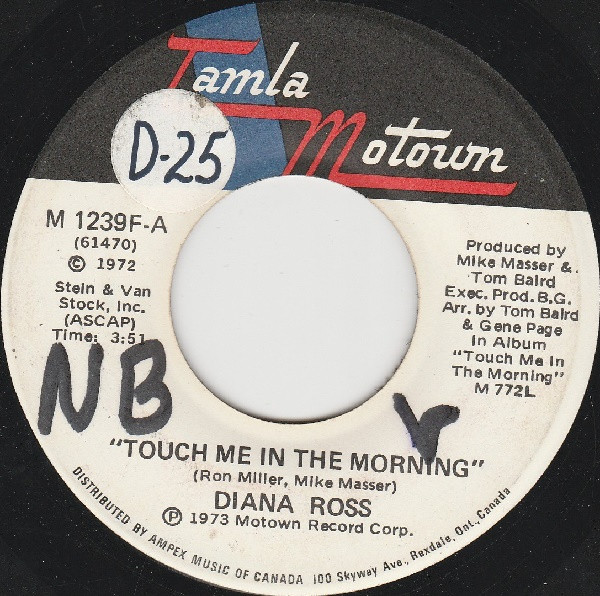 Diana Ross - Touch Me In The Morning | Tamla Motown (M 1239F) - main