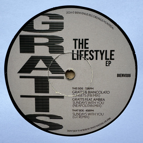 Gratts - The Lifestyle EP | Bienvenue Recordings (BIENV006)