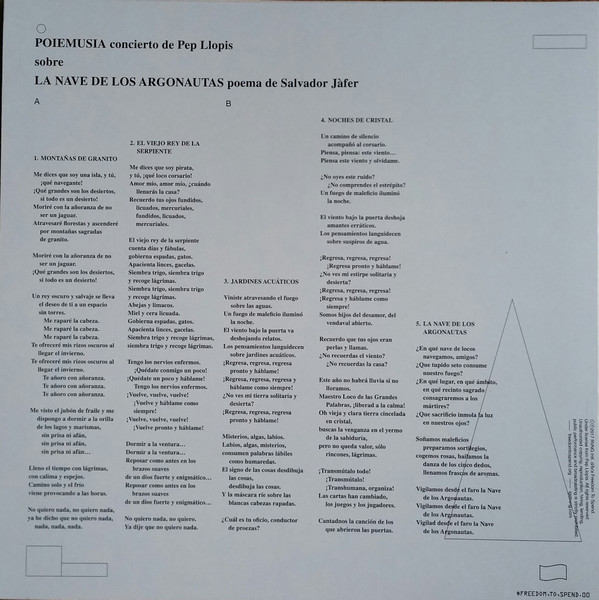 Pep Llopis - Poiemusia La Nau Dels Argonautes | Freedom To Spend (FTS003) - 2