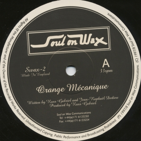 Russ Gabriel - Orange Mécanique | Soul On Wax (Swax-2) - main
