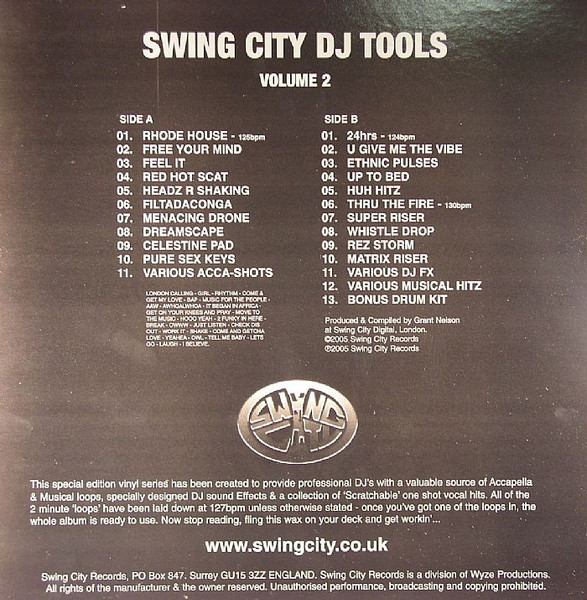Grant Nelson - Swing City DJ Tools Volume 2 | Swing City Records (CITYLP003) - 2