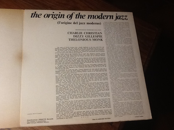 Charlie Christian / Dizzy Gillespie , Thelonious Monk - The Origin Of The Modern Jazz | Vedette Records (VPA 8095) - 2
