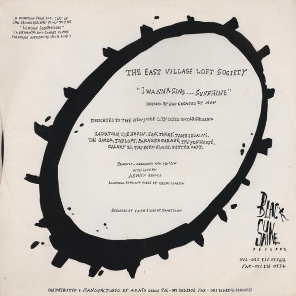 The East Village Loft Society - I Wanna Sing...Sunshine | Black Sunshine Records (BSR003) - 2 The East Village Loft Society - I Wanna Sing...Sunshine | Black Sunshine Records (BSR003) - 2