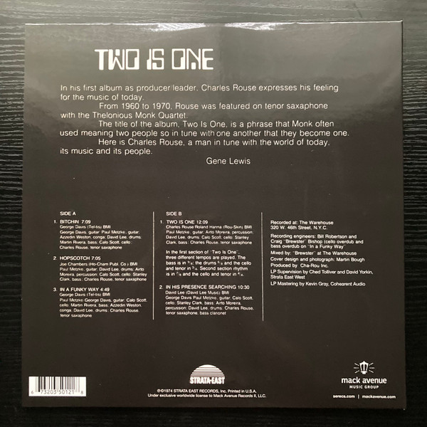 Charlie Rouse - Two Is One | Strata-East (SES-19746-25LP) - 4