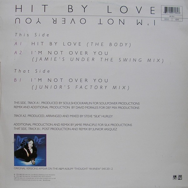 Ce Ce Peniston - Hit By Love (The Body) / I'm Not Over You | A&M Records (580 723-1) - 2