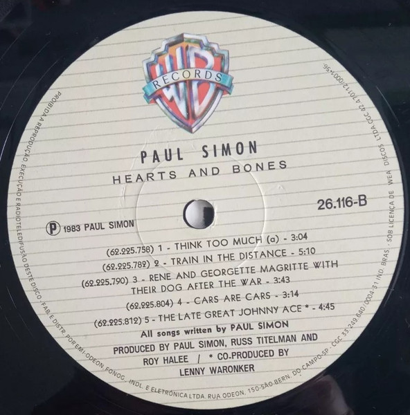 Paul Simon - Hearts And Bones | Warner Bros. Records (26.116) - 4