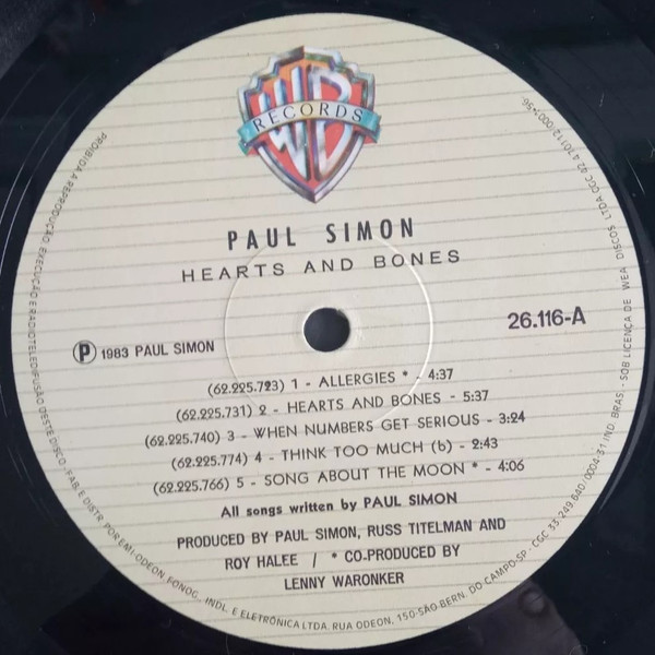 Paul Simon - Hearts And Bones | Warner Bros. Records (26.116) - 3