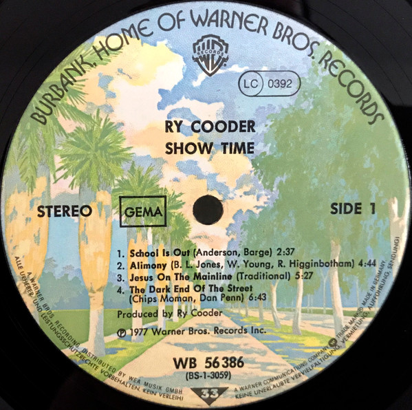 Ry Cooder - Show Time | Warner Bros. Records (WB 56 386) - 3