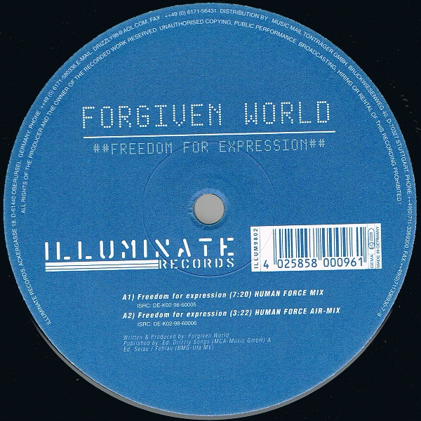 Forgiven World - Freedom For Expression / Incisions | Illuminate Records (ILLUM9802) - main Forgiven World - Freedom For Expression / Incisions | Illuminate Records (ILLUM9802) - main
