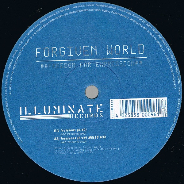 Forgiven World - Freedom For Expression / Incisions | Illuminate Records (ILLUM9802) - 2 Forgiven World - Freedom For Expression / Incisions | Illuminate Records (ILLUM9802) - 2
