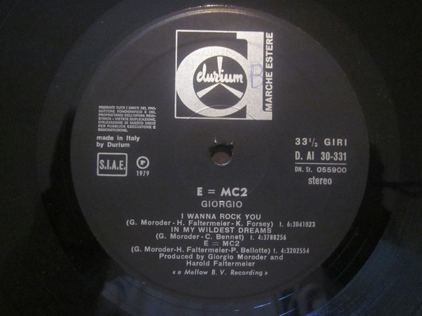 Giorgio Moroder - E=MC² | Durium (D.A.I. 30 331) - 3