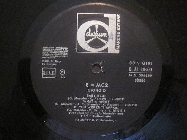 Giorgio Moroder - E=MC² | Durium (D.A.I. 30 331) - 2