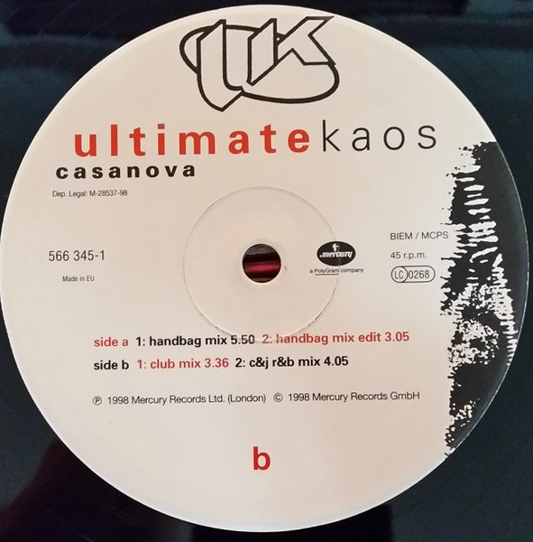 Ultimate Kaos - Casanova | Mercury (566 345-1) - 2 Ultimate Kaos - Casanova | Mercury (566 345-1) - 2