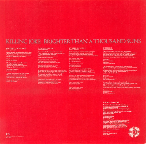 Killing Joke - Brighter Than A Thousand Suns | EG (EGLP 66) - 8