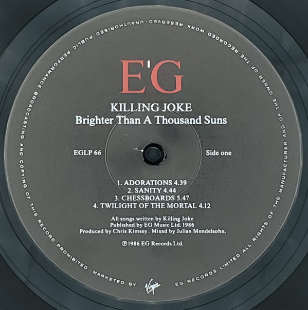 Killing Joke - Brighter Than A Thousand Suns | EG (EGLP 66) - 5