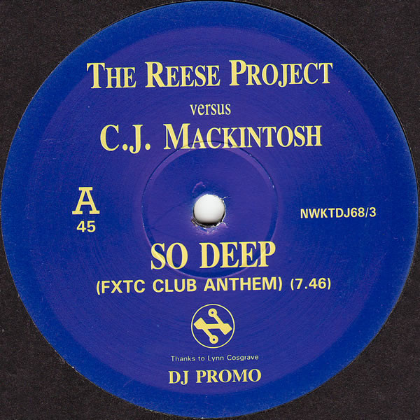 The Reese Project Versus C.J. Mackintosh - So Deep | Network Records (NWKTDJ 68/3)