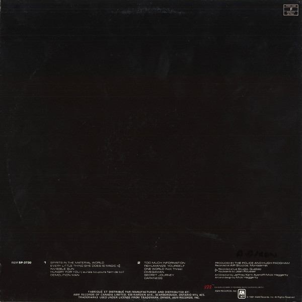 The Police - Ghost In The Machine | A&M Records (SP-3730) - 2 The Police - Ghost In The Machine | A&M Records (SP-3730) - 2