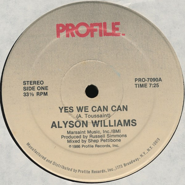 Alyson Williams - Yes We Can Can | Profile Records (PRO-7090) - main