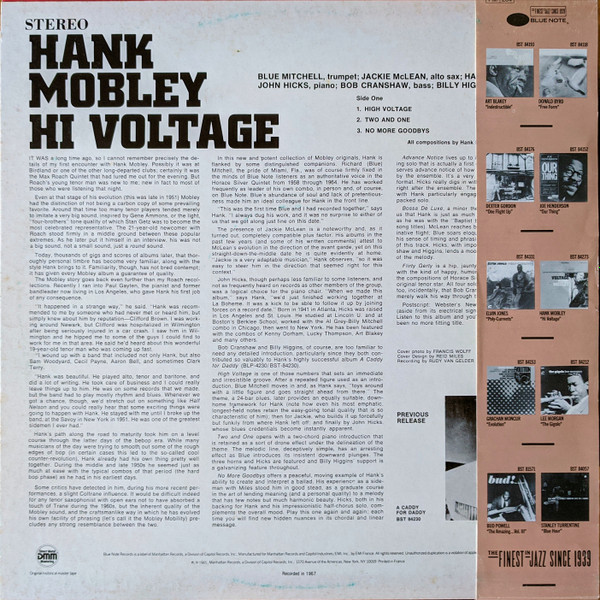 Hank Mobley - Hi Voltage | Blue Note (BST 84273) - 2 Hank Mobley - Hi Voltage | Blue Note (BST 84273) - 2
