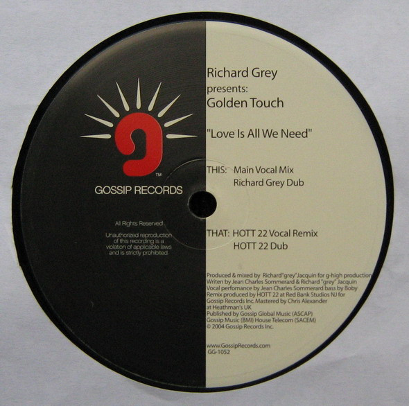 Richard Grey Presents Golden Touch - Love Is All We Need | Gossip Records (GG1052) - 3