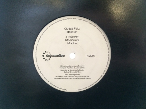 Ciudad Feliz - How EP | 3am Recordings (TAM007) - main