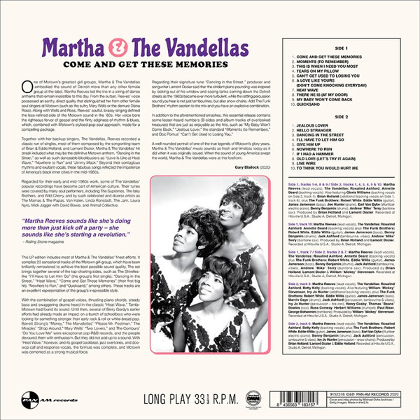 Martha Reeves & The Vandellas - Come And Get These Memories | Pan Am Records (9152318) - 3