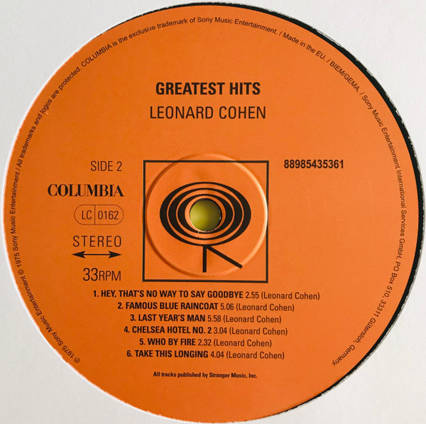 Leonard Cohen - Greatest Hits | Columbia (88985435361) - 3 Leonard Cohen - Greatest Hits | Columbia (88985435361) - 3