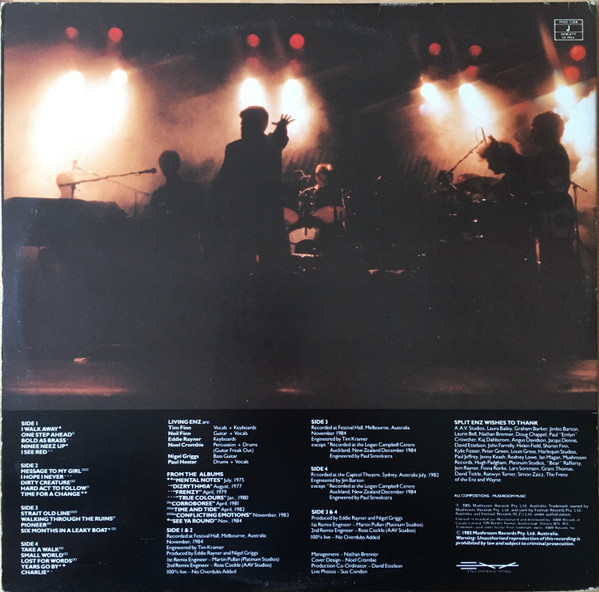 Split Enz - The Living Enz | A&M Records (SP 95001) - 4