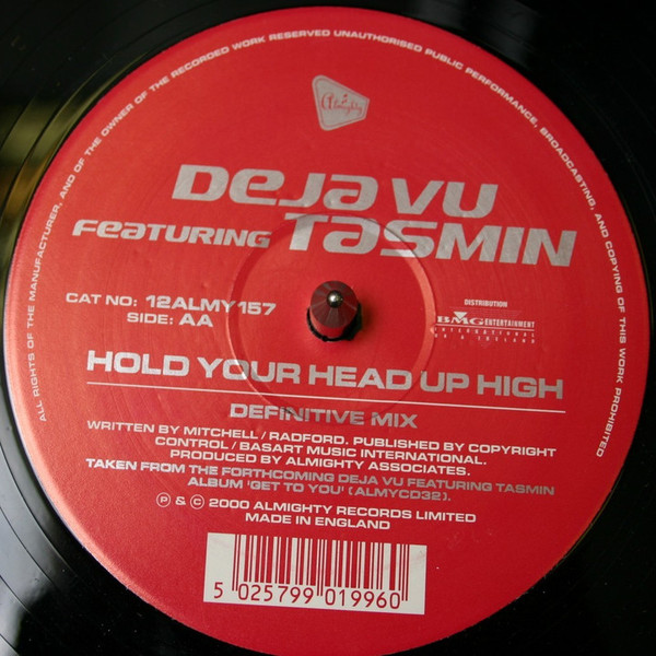 Deja Vu Featuring Tasmin - Against All Odds / Hold Your Head Up High | Almighty Records (12ALMY157) - 2