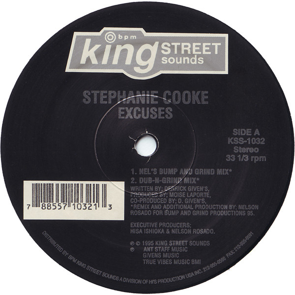 Stephanie Cooke - Excuses | BPM King Street Sounds (KSS-1032)