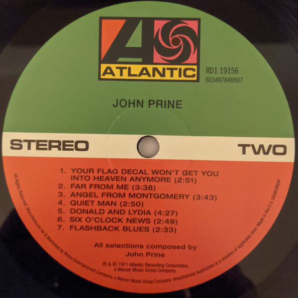 John Prine - John Prine | Atlantic (RD1 19156) - 4