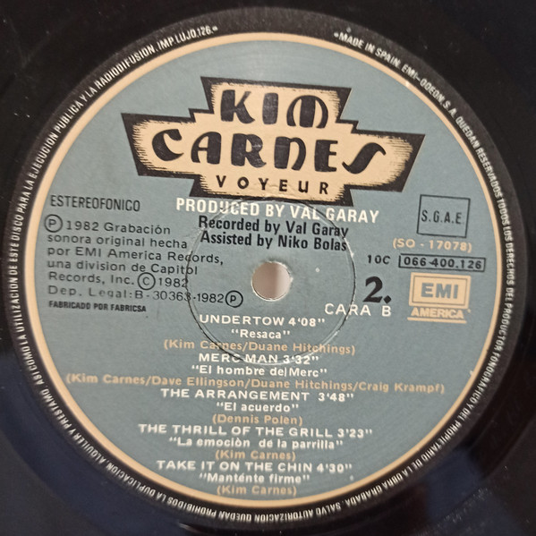 Kim Carnes - Voyeur | EMI America (10C 066 400.126)
