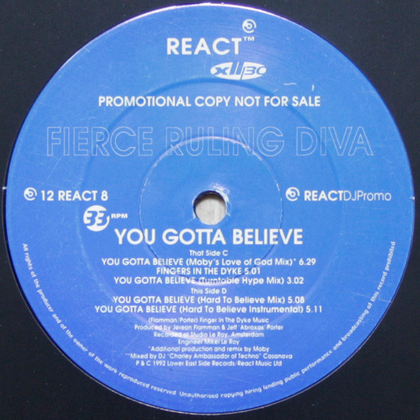 Fierce Ruling Diva - You Gotta Believe | React (12 REACT 008 PROMO) - main Fierce Ruling Diva - You Gotta Believe | React (12 REACT 008 PROMO) - main