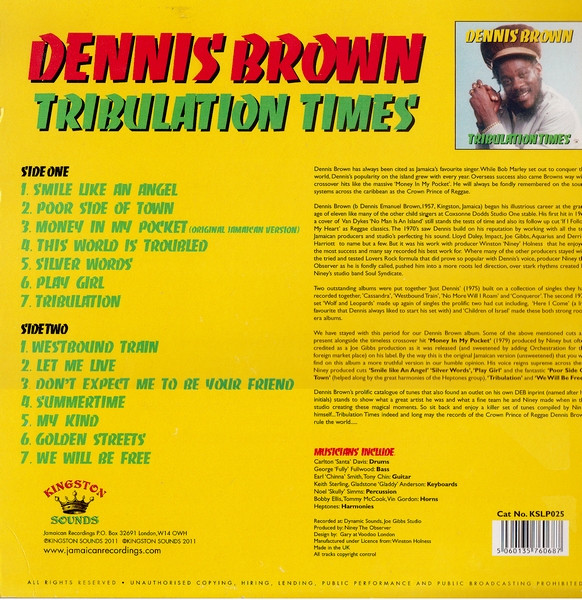Dennis Brown - Tribulation Times | Kingston Sounds (KSLP025)