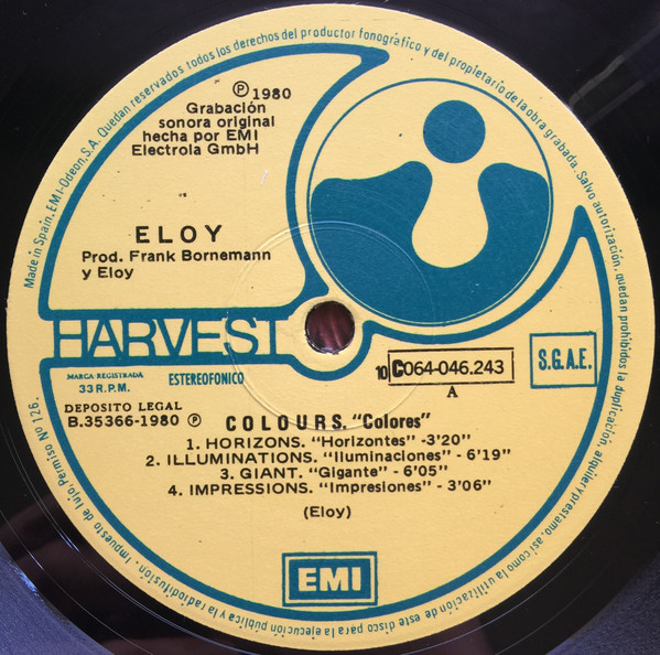 Eloy - Colours ("Colores") | Harvest (10 C 064-046.243) - 3
