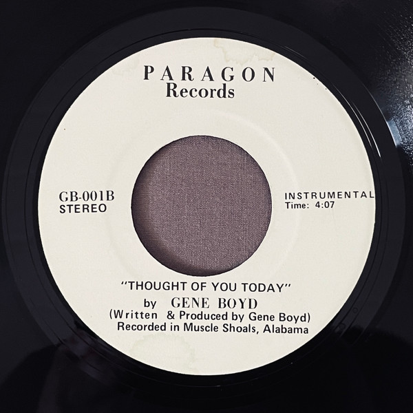 Gene Boyd - Thought Of You Today | Paragon Records (GB-001)
