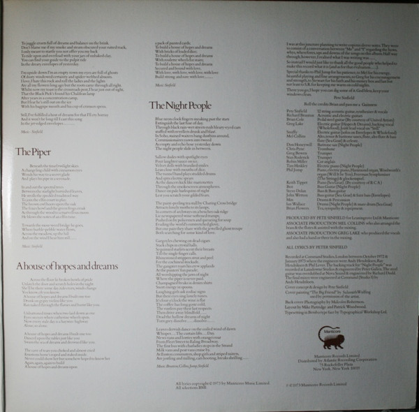 Peter Sinfield - Still | Manticore (MC 66667) - 3