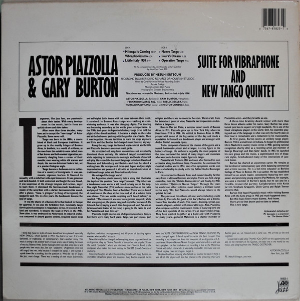 Astor Piazzolla & Gary Burton - The New Tango | Atlantic (81823-1) - 2 Astor Piazzolla & Gary Burton - The New Tango | Atlantic (81823-1) - 2