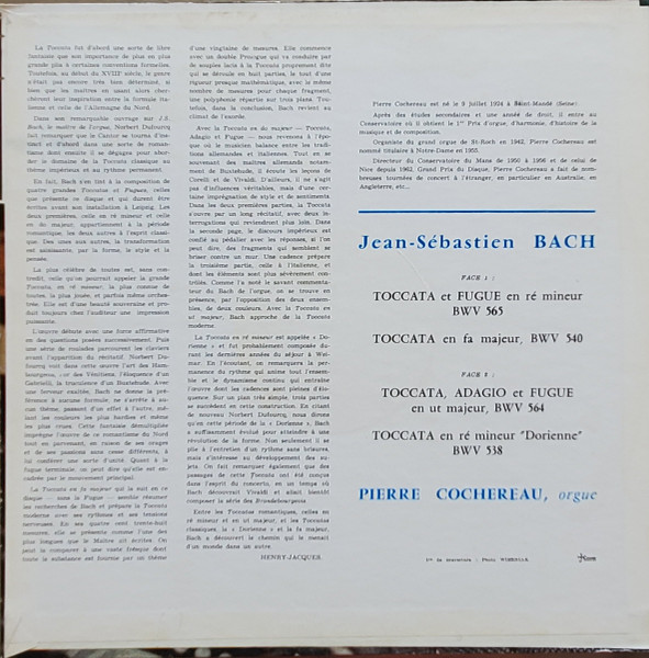 Johann Sebastian Bach - Pierre Cochereau - Les Grandes Toccatas Pour Orgue | Philips (835.479 LY) - 4