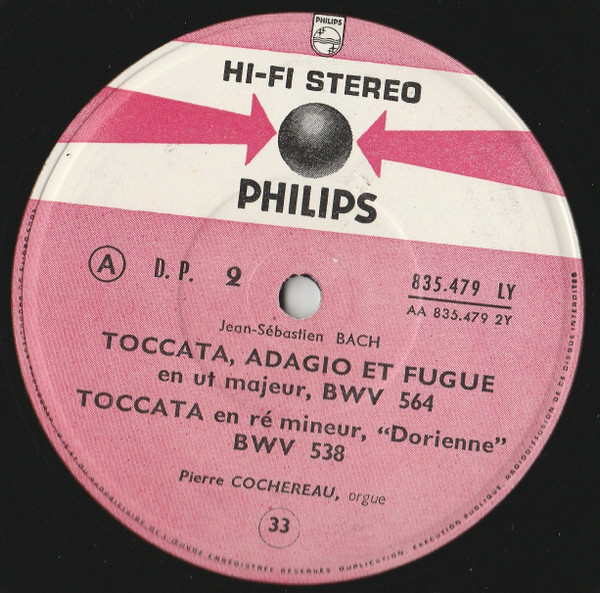 Johann Sebastian Bach - Pierre Cochereau - Les Grandes Toccatas Pour Orgue | Philips (835.479 LY) - 2