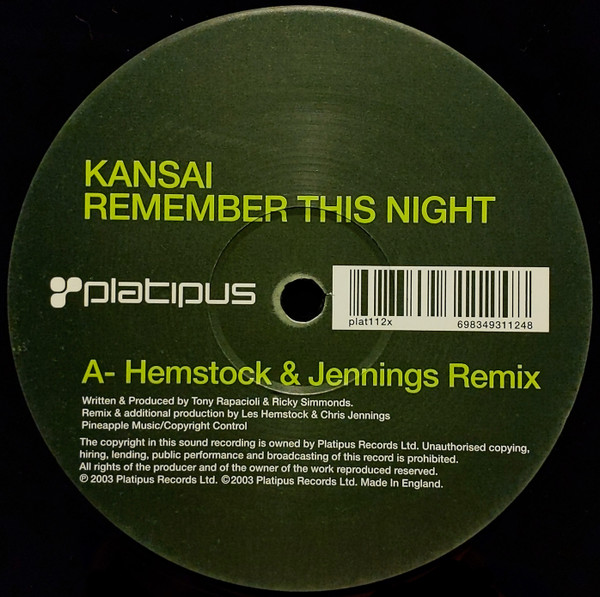 Kansai - Remember This Night | Platipus (plat112x) - 3 Kansai - Remember This Night | Platipus (plat112x) - 3