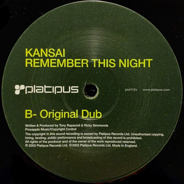 Kansai - Remember This Night | Platipus (plat112x) - 4 Kansai - Remember This Night | Platipus (plat112x) - 4