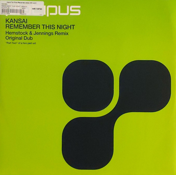 Kansai - Remember This Night | Platipus (plat112x) - main Kansai - Remember This Night | Platipus (plat112x) - main
