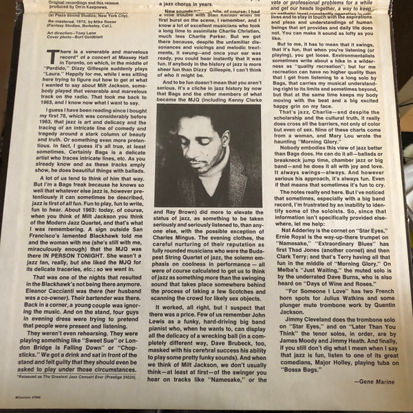 Milt Jackson - Big Band Bags | Milestone (47006) - 4 Milt Jackson - Big Band Bags | Milestone (47006) - 4