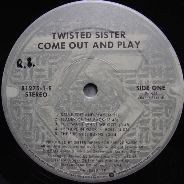 Twisted Sister - Come Out And Play | Atlantic (81275-1-E) - 4 Twisted Sister - Come Out And Play | Atlantic (81275-1-E) - 4