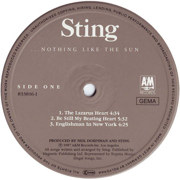 Sting - ...Nothing Like The Sun | A&M Records (393912-1) - 4