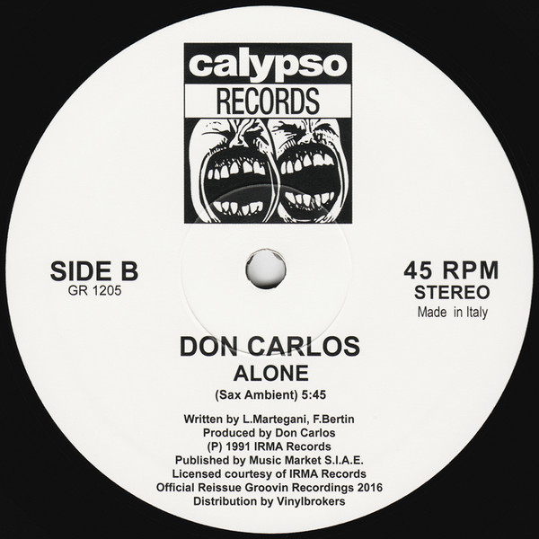 Don Carlos - Alone | Calypso Records (GR 1205) - 2