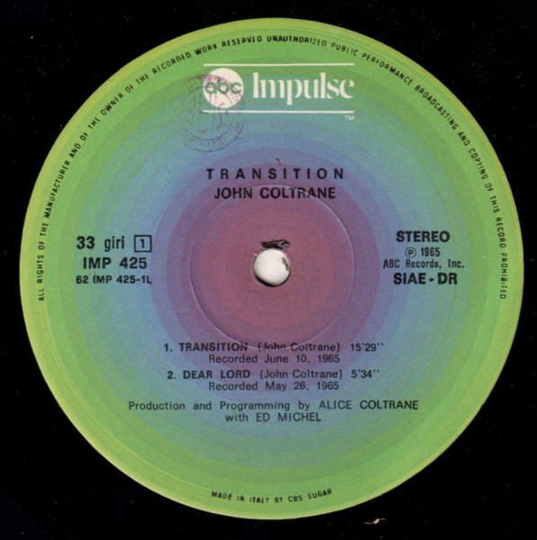 John Coltrane - Transition | Impulse! (IMP 425) - 3